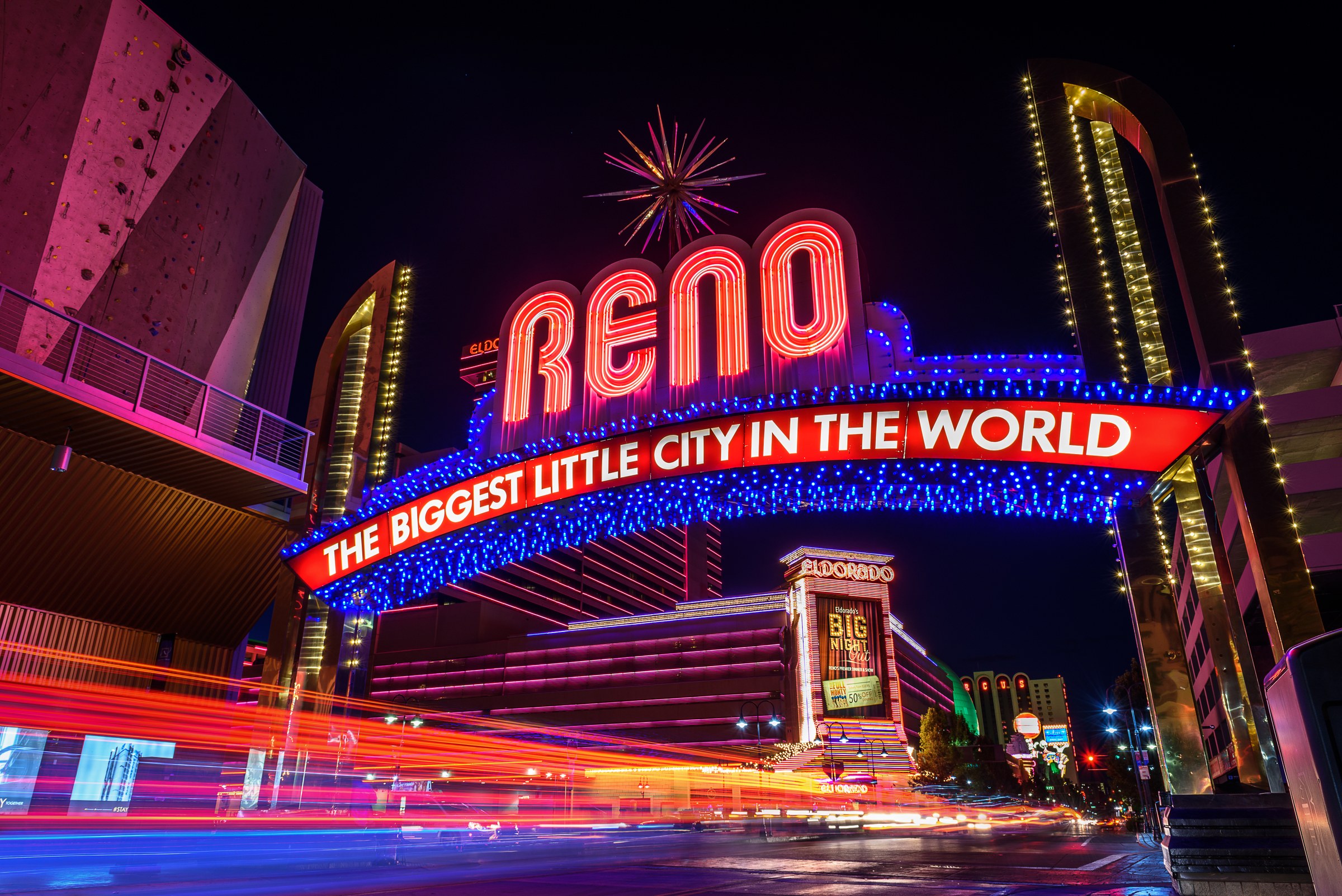 Reno Arch at night, Reno, Nevada