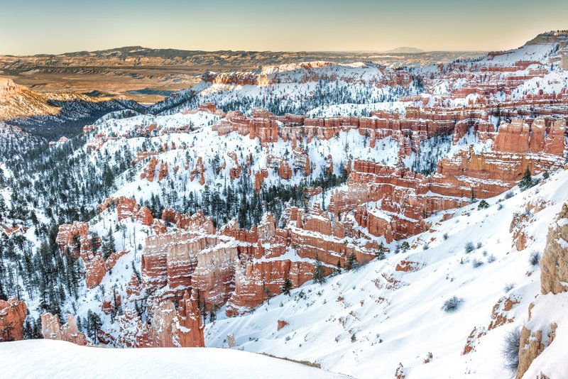 Hoodoos in winter, Bryce Canyon, Utah